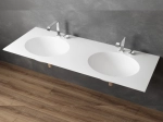 Plan vasque lavabo sur mesure : L 120 à 201 x P 40 à 51 cm, finition lisse mate, 10 couleurs au choix, Anti bactérien, résine Akrytan® teinté dans la masse, Livraison Offerte.